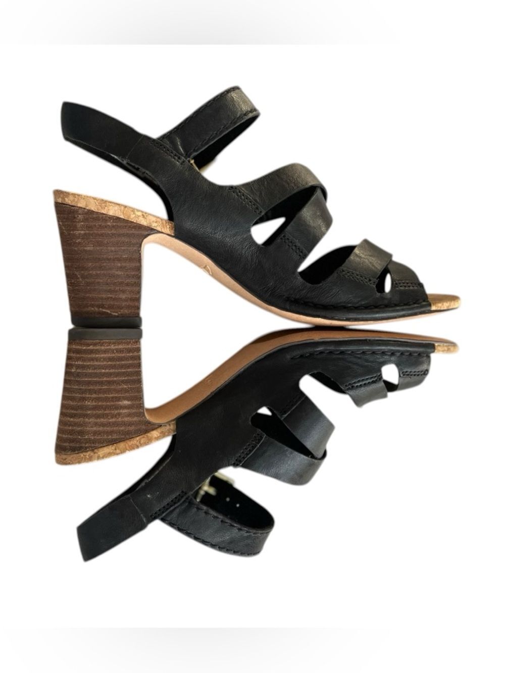 CLARKS PLUS CUSHION STRAPPY SANDAL HEEL Size 7 - Picture 3 of 8
